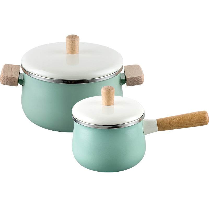 Japanese Enamel Soup Baby Food Supplement Milk Pot - Mubimart