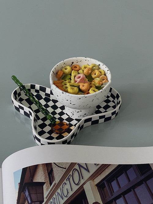 Japanese Ink Splash Ice Cream Cup Cold Drink Porridge Ceramic Bowl - Mubimart