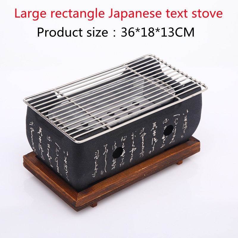 Japanese Mini Grill Household Smokeless Grill Indoor Charcoal Grill Wild Barbecue Tool Full Set - Mubimart