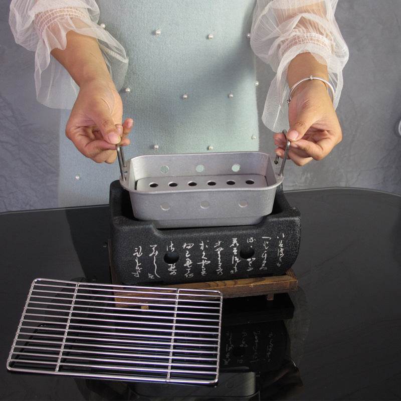 Japanese Mini Grill Household Smokeless Grill Indoor Charcoal Grill Wild Barbecue Tool Full Set - Mubimart