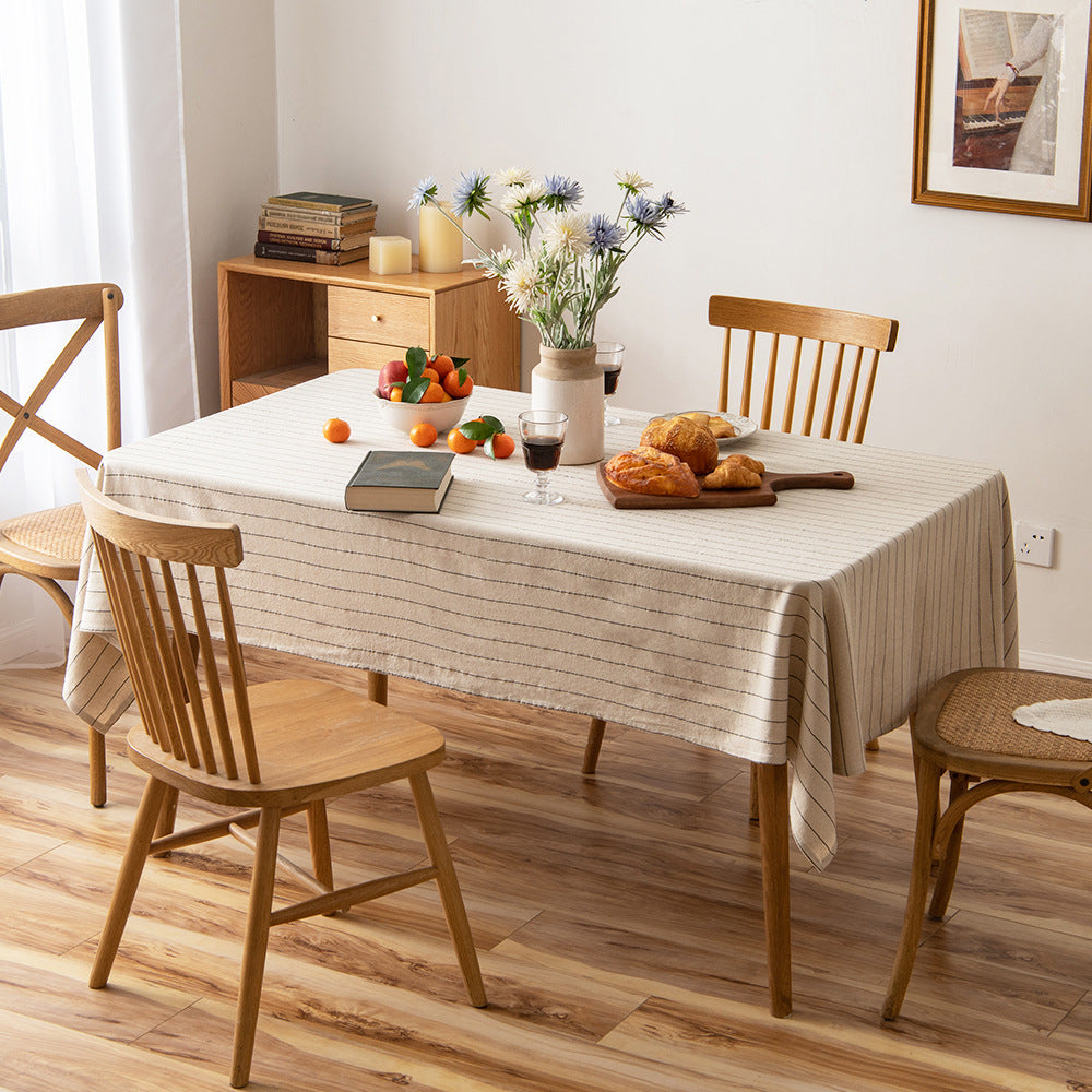 Japanese Rectangular Striped Tablecloth - Mubimart - Tablecloth 