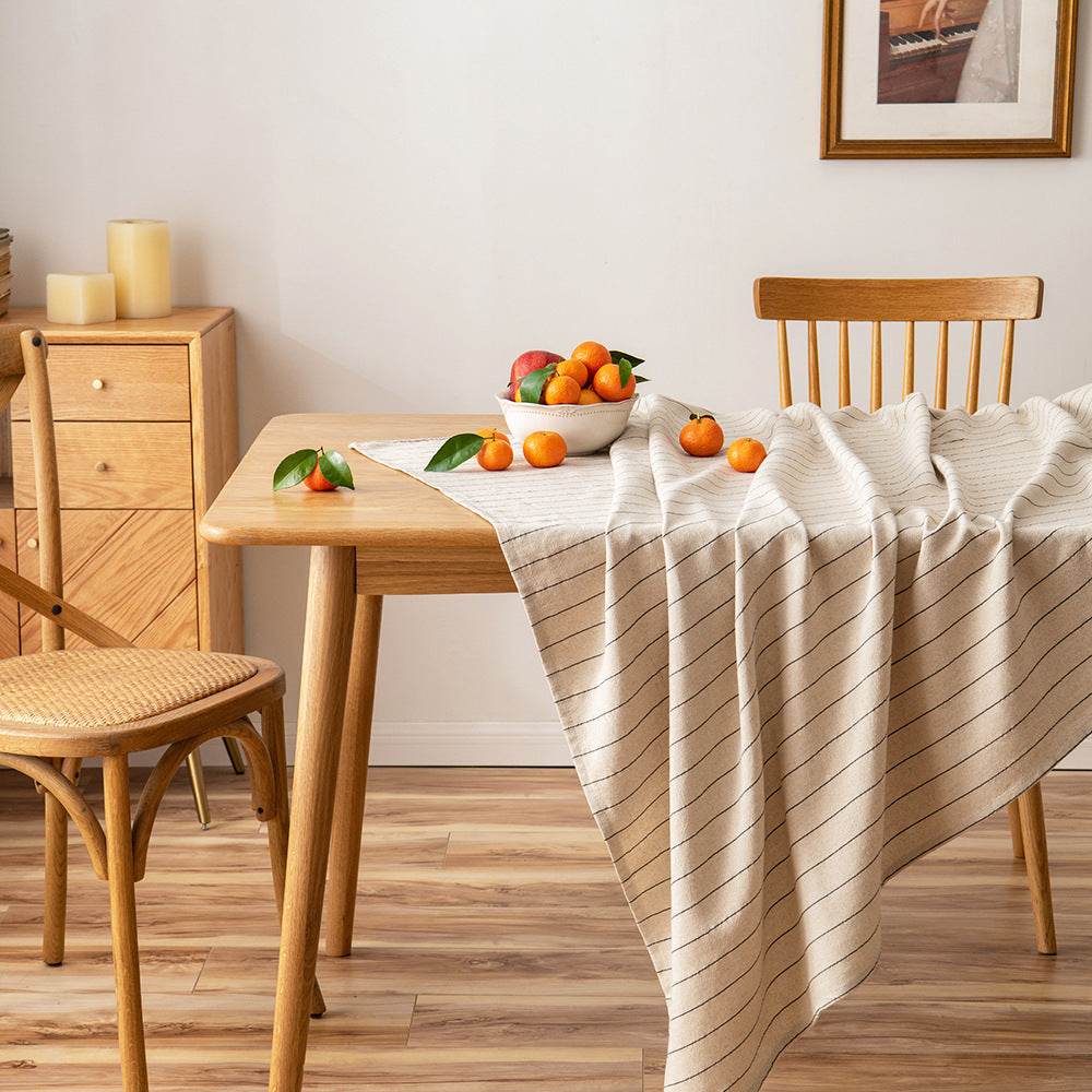 Japanese Rectangular Striped Tablecloth - Mubimart