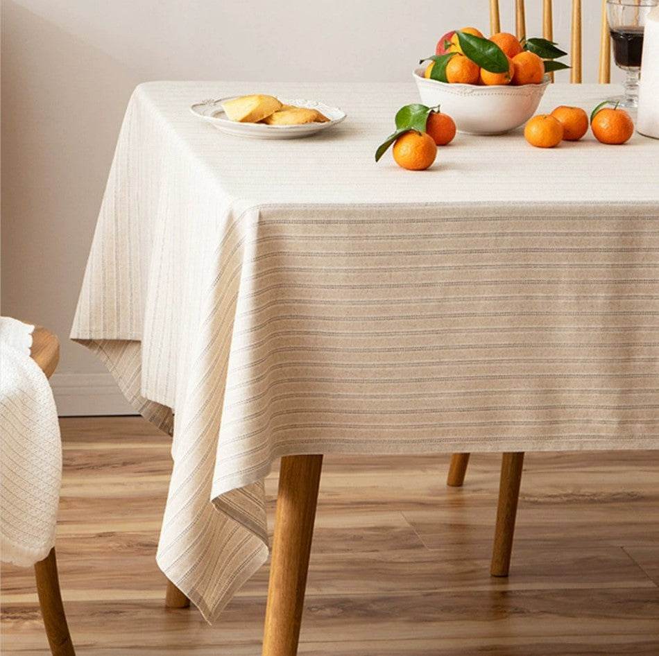 Japanese Rectangular Striped Tablecloth - Mubimart
