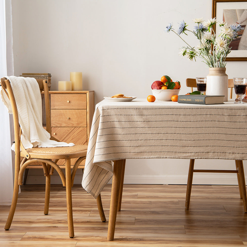 Japanese Rectangular Striped Tablecloth - Mubimart -  