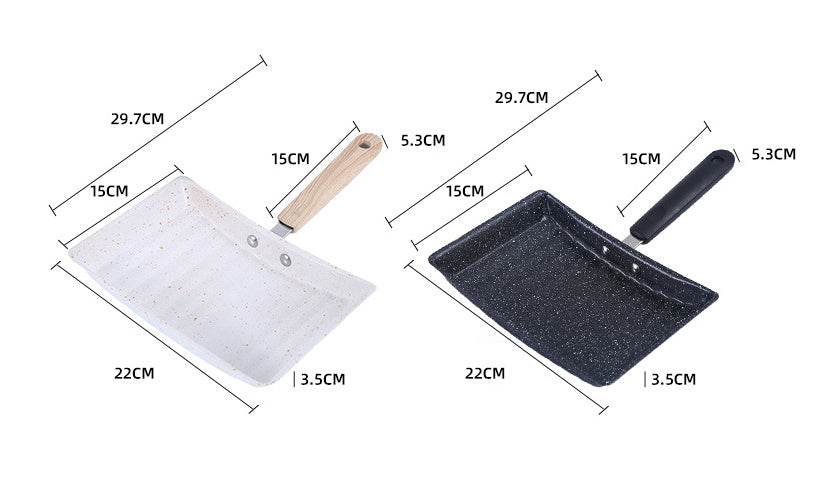 Japanese Style Household Non Stick Square Rice Stone Frying Pan - Mubimart