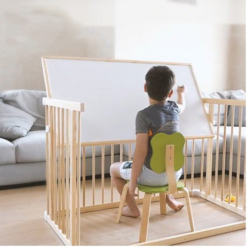 Japanese Style Solid Wood Newborn Crib Splicing Bed Pine With Guardrail - Mubimart -  