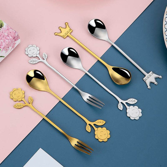 Japanese Style Stainless Steel Cartoon Sunflower Spoon - Mubimart