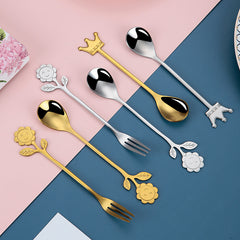 Japanese Style Stainless Steel Cartoon Sunflower Spoon - Mubimart - Flatware 