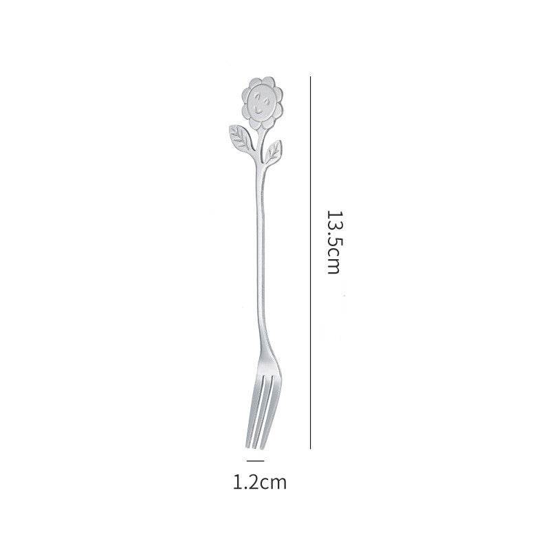 Japanese Style Stainless Steel Cartoon Sunflower Spoon - Mubimart
