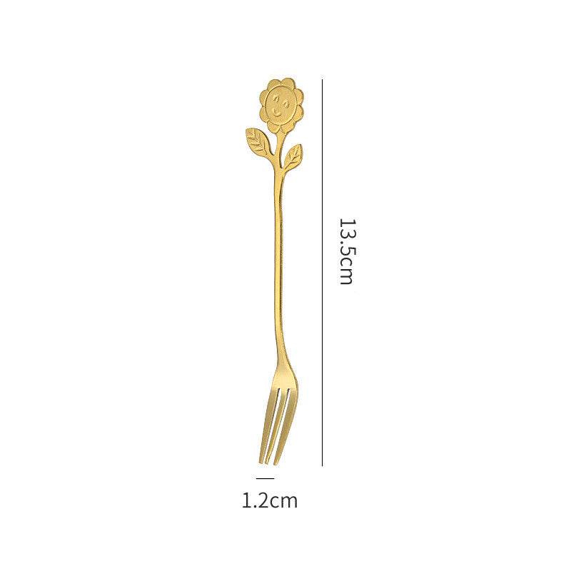 Japanese Style Stainless Steel Cartoon Sunflower Spoon - Mubimart