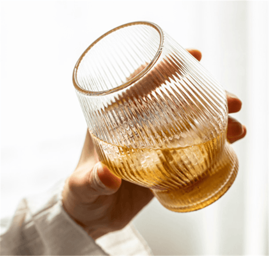 Japanese Style Vertical Pattern Glass Wine Glass Creative Whiskey Glass - Mubimart