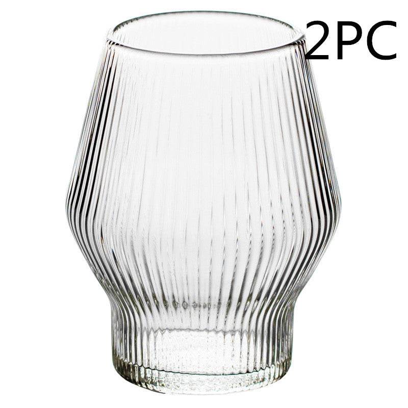Japanese Style Vertical Pattern Glass Wine Glass Creative Whiskey Glass - Mubimart