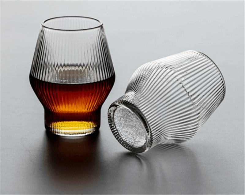 Japanese Style Vertical Pattern Glass Wine Glass Creative Whiskey Glass - Mubimart