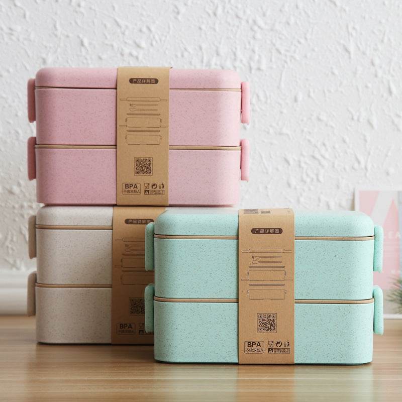 Japanese Tableware Bento Box Wheat Straw - Mubimart