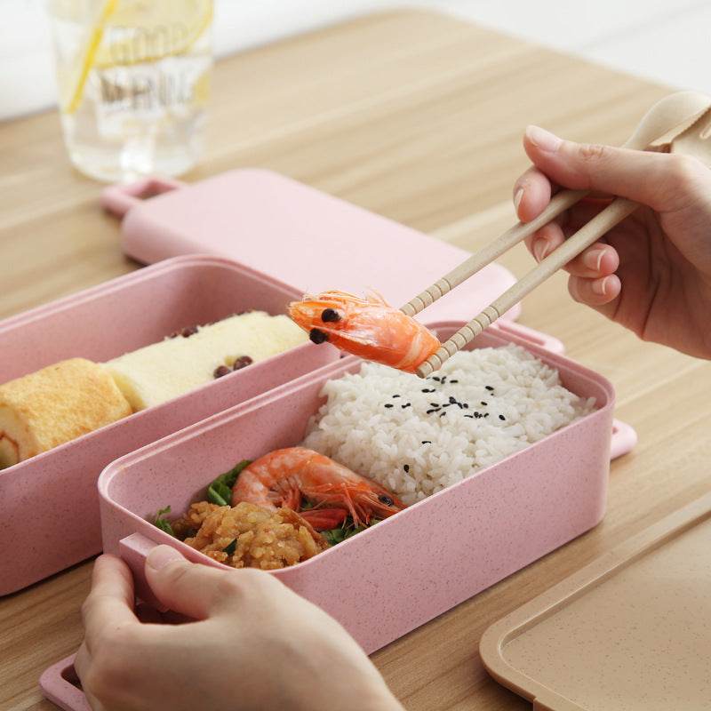 Japanese Tableware Bento Box Wheat Straw - Mubimart