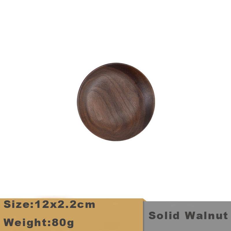 Japanese Wooden Fruit Bowl Round Wooden Plate Idea - Mubimart