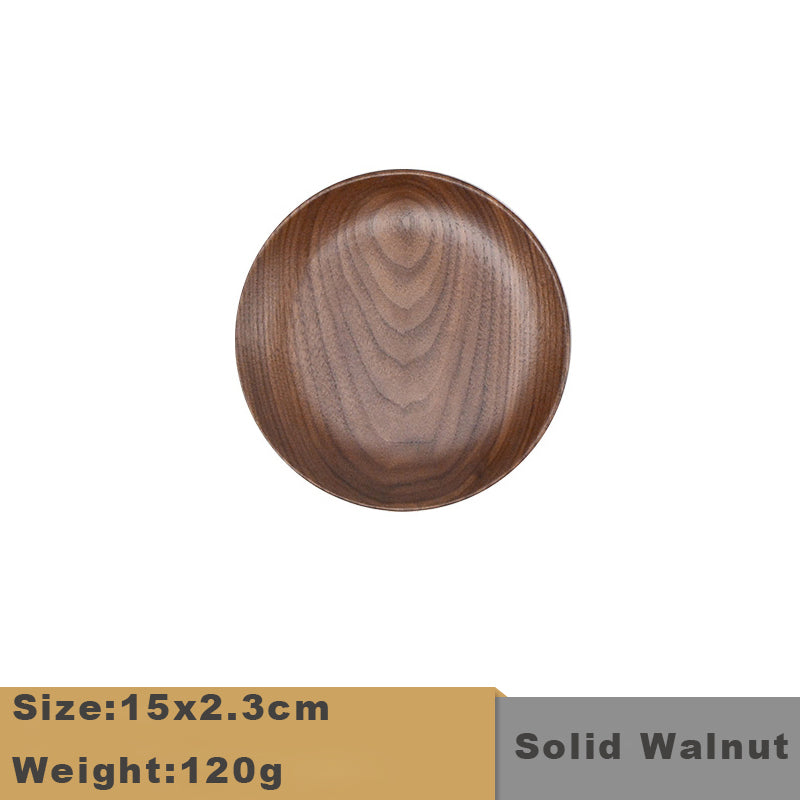 Japanese Wooden Fruit Bowl Round Wooden Plate Idea - Mubimart -  