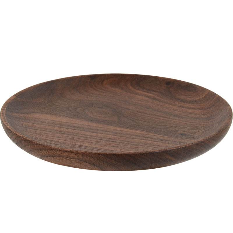 Japanese Wooden Fruit Bowl Round Wooden Plate Idea - Mubimart