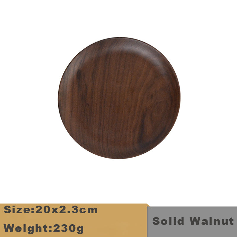 Japanese Wooden Fruit Bowl Round Wooden Plate Idea - Mubimart -  