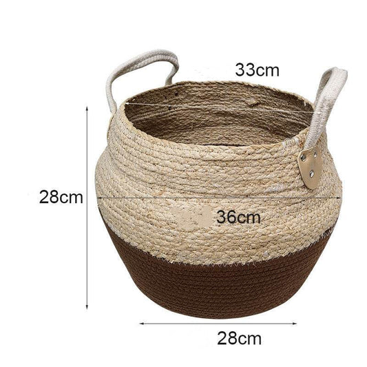 Japanese Woven Storage Basket Desktop Storage Box Snack Storage Box Toy Straw Storage Box Living Room Without Cover Basket - Mubimart