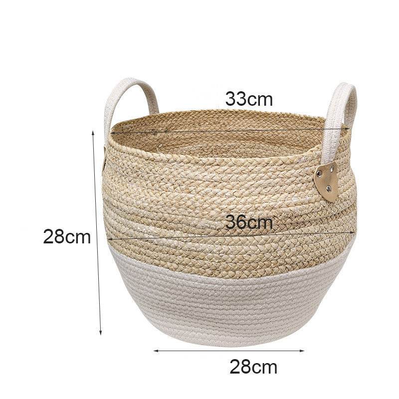 Japanese Woven Storage Basket Desktop Storage Box Snack Storage Box Toy Straw Storage Box Living Room Without Cover Basket - Mubimart