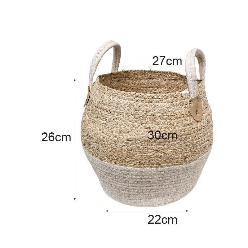 Japanese Woven Storage Basket Desktop Storage Box Snack Storage Box Toy Straw Storage Box Living Room Without Cover Basket - Mubimart