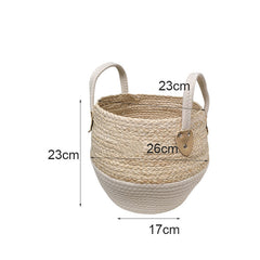 Japanese Woven Storage Basket Desktop Storage Box Snack Storage Box Toy Straw Storage Box Living Room Without Cover Basket - Mubimart -  