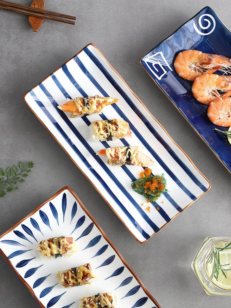 Japanese-style Dinner Plate, Household Ceramic Plate, Breakfast Plate, Tableware, Fish Plate, Sushi Plate - Mubimart