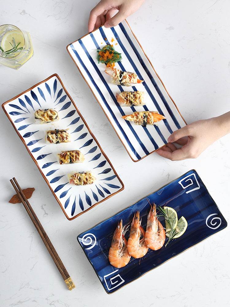 Japanese-style Dinner Plate, Household Ceramic Plate, Breakfast Plate, Tableware, Fish Plate, Sushi Plate - Mubimart