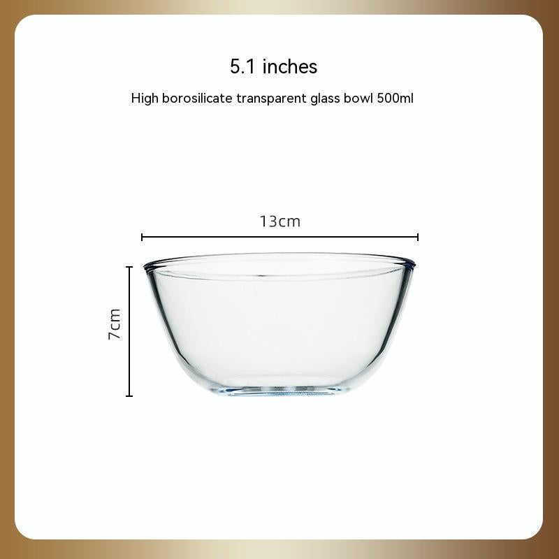 Japanese-style Transparent Glass Salad Bowl Large Instant Noodle Bowl Creative Bowl Microwave Oven Household And Noodle Bowl - Mubimart -  