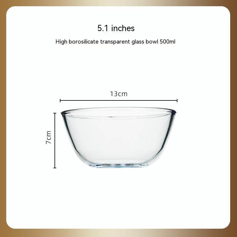 Japanese-style Transparent Glass Salad Bowl Large Instant Noodle Bowl Creative Bowl Microwave Oven Household And Noodle Bowl - Mubimart