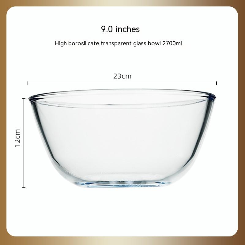 Japanese-style Transparent Glass Salad Bowl Large Instant Noodle Bowl Creative Bowl Microwave Oven Household And Noodle Bowl - Mubimart -  