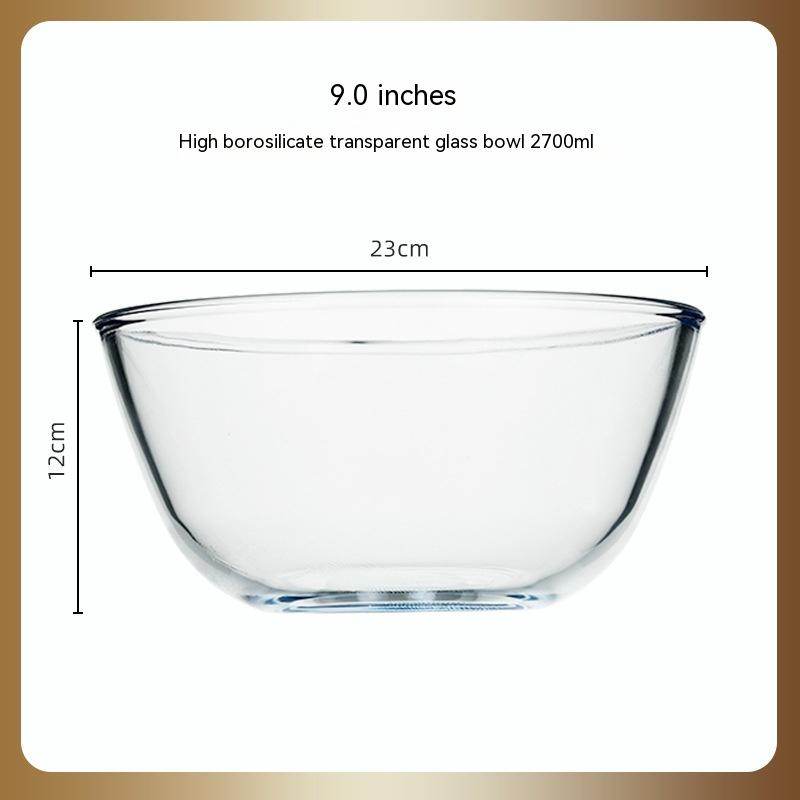 Japanese-style Transparent Glass Salad Bowl Large Instant Noodle Bowl Creative Bowl Microwave Oven Household And Noodle Bowl - Mubimart