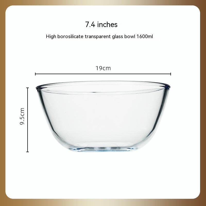 Japanese-style Transparent Glass Salad Bowl Large Instant Noodle Bowl Creative Bowl Microwave Oven Household And Noodle Bowl - Mubimart