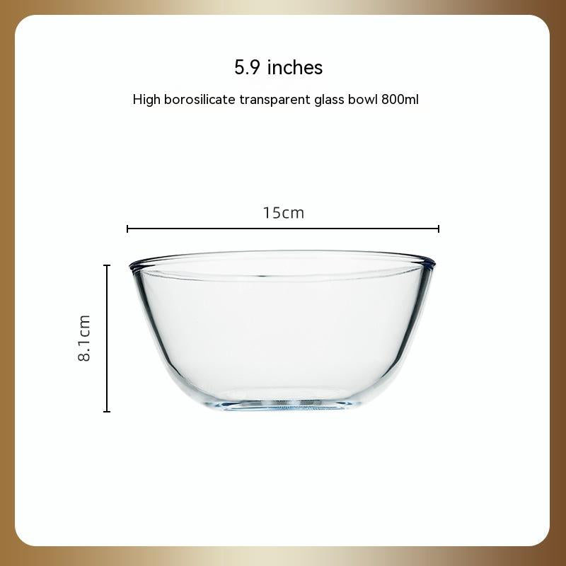 Japanese-style Transparent Glass Salad Bowl Large Instant Noodle Bowl Creative Bowl Microwave Oven Household And Noodle Bowl - Mubimart -  