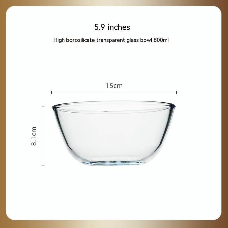 Japanese-style Transparent Glass Salad Bowl Large Instant Noodle Bowl Creative Bowl Microwave Oven Household And Noodle Bowl - Mubimart