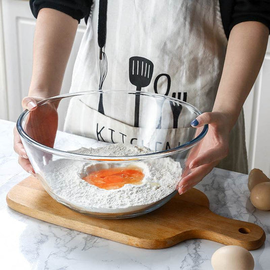Japanese-style Transparent Glass Salad Bowl Large Instant Noodle Bowl Creative Bowl Microwave Oven Household And Noodle Bowl - Mubimart