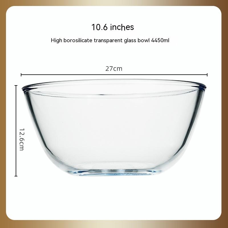 Japanese-style Transparent Glass Salad Bowl Large Instant Noodle Bowl Creative Bowl Microwave Oven Household And Noodle Bowl - Mubimart -  