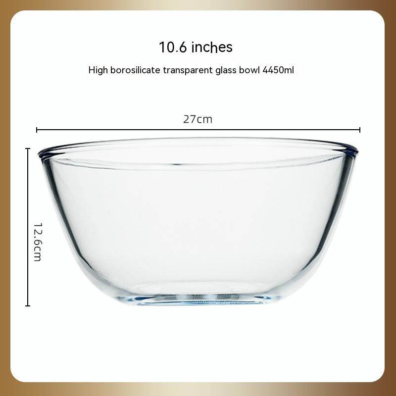 Japanese-style Transparent Glass Salad Bowl Large Instant Noodle Bowl Creative Bowl Microwave Oven Household And Noodle Bowl - Mubimart