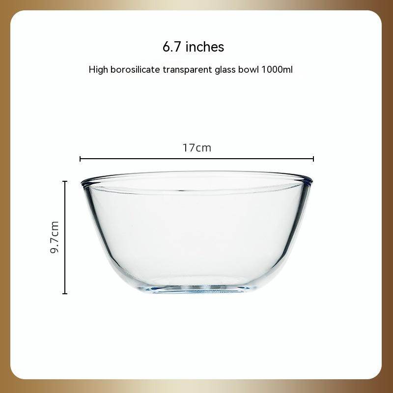 Japanese-style Transparent Glass Salad Bowl Large Instant Noodle Bowl Creative Bowl Microwave Oven Household And Noodle Bowl - Mubimart