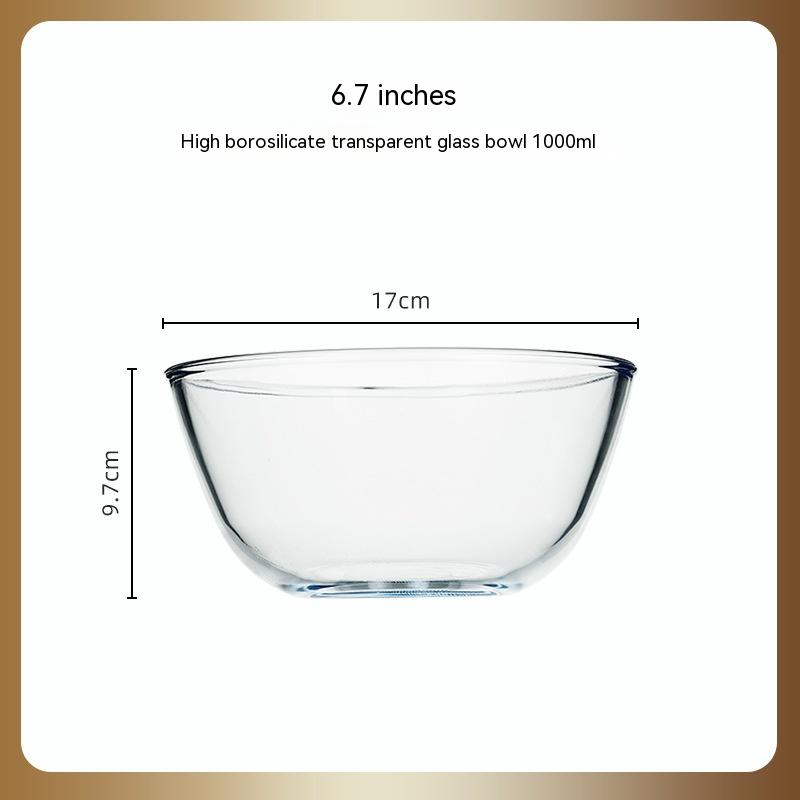 Japanese-style Transparent Glass Salad Bowl Large Instant Noodle Bowl Creative Bowl Microwave Oven Household And Noodle Bowl - Mubimart -  