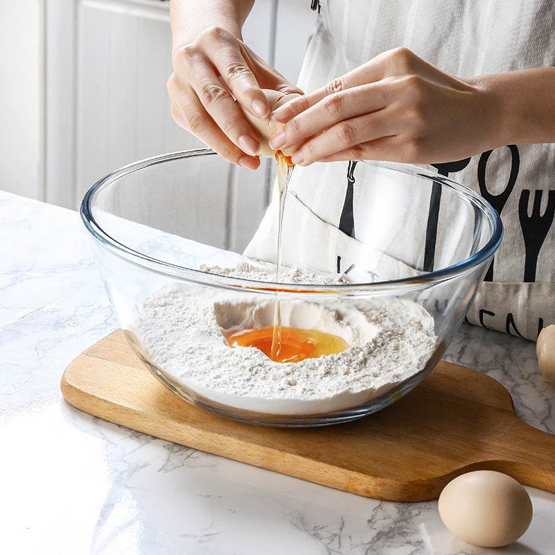 Japanese-style Transparent Glass Salad Bowl Large Instant Noodle Bowl Creative Bowl Microwave Oven Household And Noodle Bowl - Mubimart
