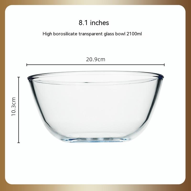 Japanese-style Transparent Glass Salad Bowl Large Instant Noodle Bowl Creative Bowl Microwave Oven Household And Noodle Bowl - Mubimart -  