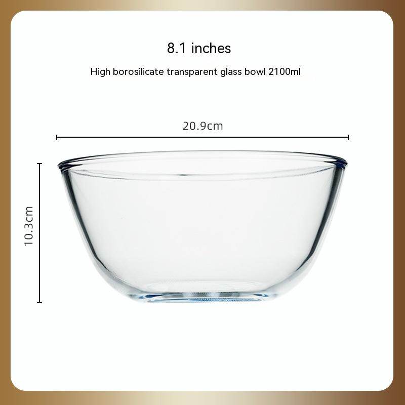 Japanese-style Transparent Glass Salad Bowl Large Instant Noodle Bowl Creative Bowl Microwave Oven Household And Noodle Bowl - Mubimart