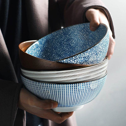 Japanese-style ceramic soup noodle bowl - Mubimart