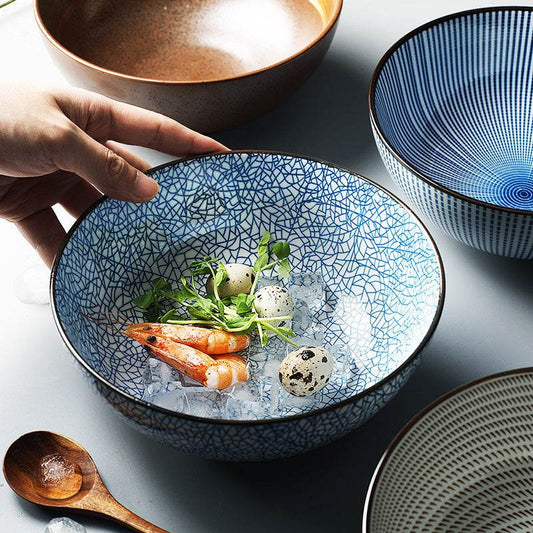 Japanese-style ceramic soup noodle bowl - Mubimart