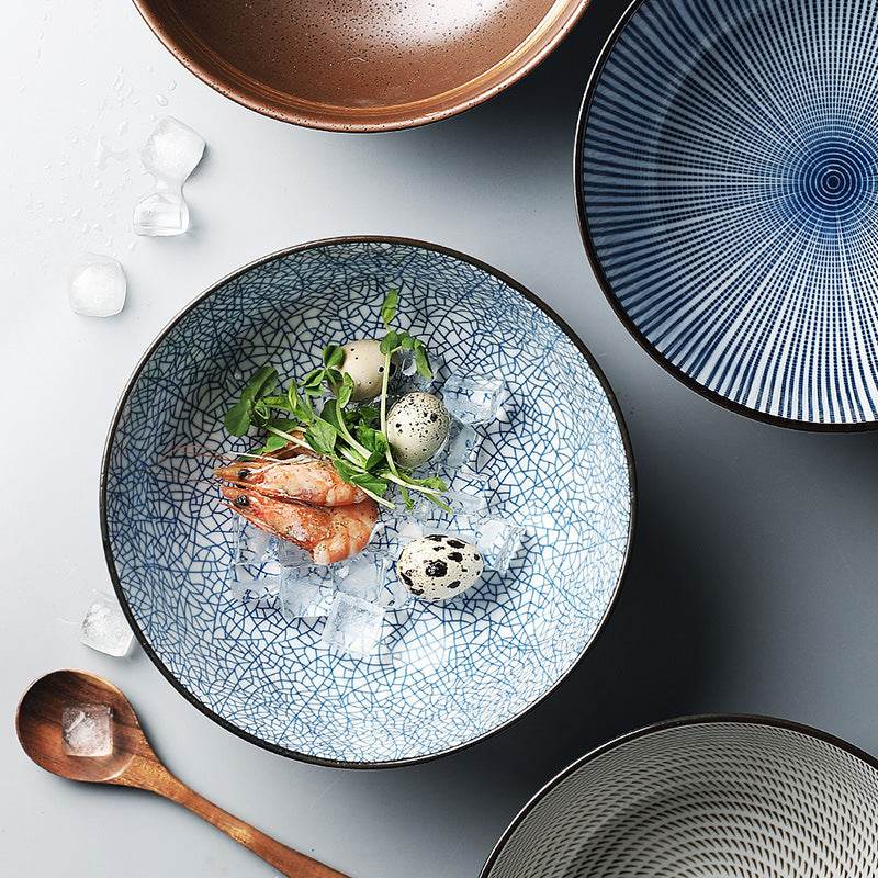 Japanese-style ceramic soup noodle bowl - Mubimart
