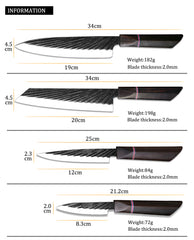 Japanese style cutting knife set - Mubimart -  