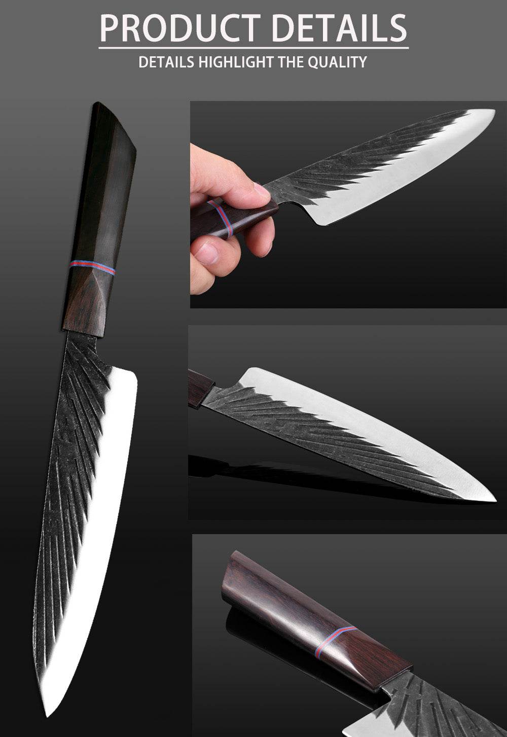 Japanese style cutting knife set - Mubimart