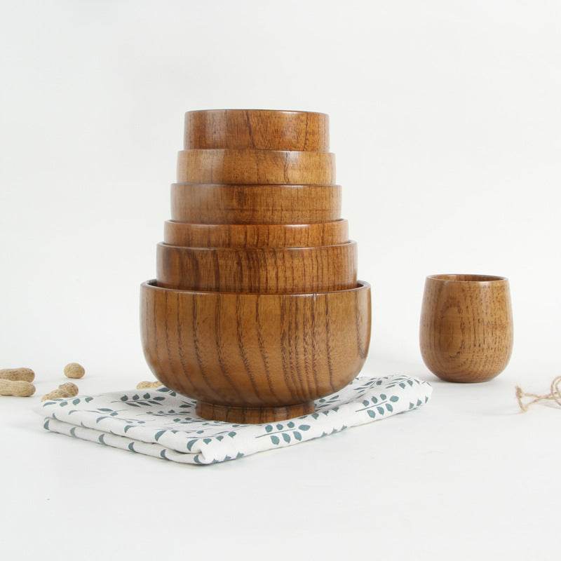 Japanese style natural jujube wooden bowl - Mubimart